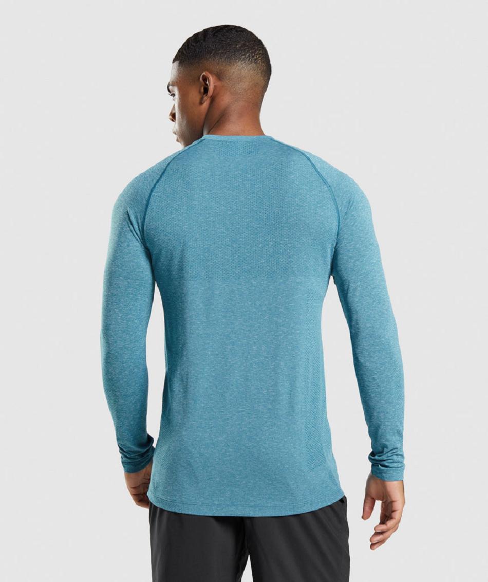 Long Sleeve Gymshark Vital Seamless Light Hombre Turquesa | CO 3508AHK